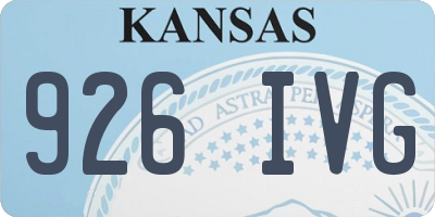 KS license plate 926IVG