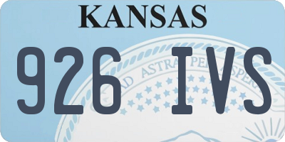KS license plate 926IVS