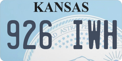 KS license plate 926IWH