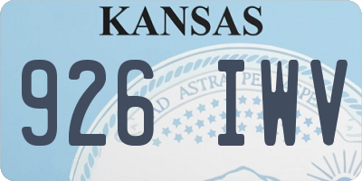 KS license plate 926IWV
