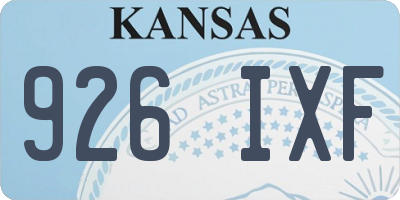 KS license plate 926IXF