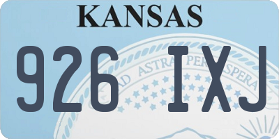 KS license plate 926IXJ