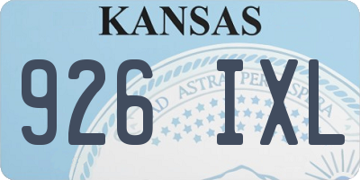 KS license plate 926IXL