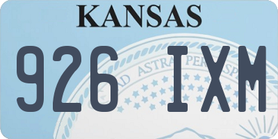 KS license plate 926IXM