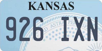 KS license plate 926IXN