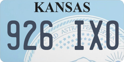 KS license plate 926IXO