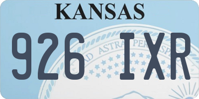 KS license plate 926IXR
