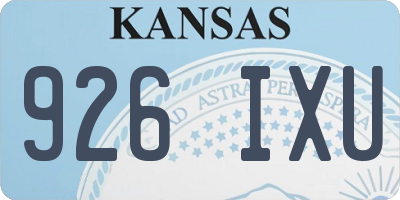 KS license plate 926IXU
