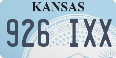 KS license plate 926IXX