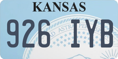 KS license plate 926IYB