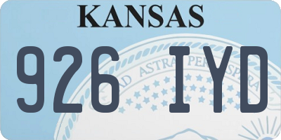 KS license plate 926IYD