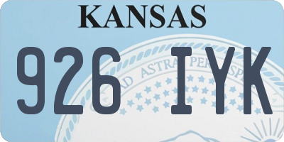 KS license plate 926IYK