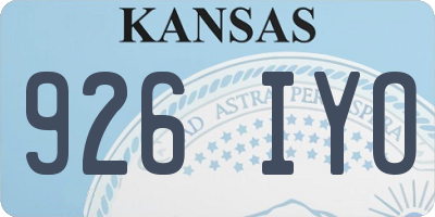 KS license plate 926IYO
