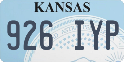 KS license plate 926IYP