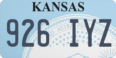KS license plate 926IYZ
