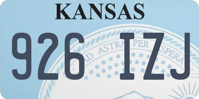 KS license plate 926IZJ