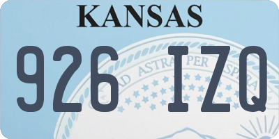 KS license plate 926IZQ