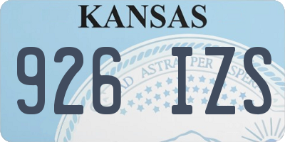 KS license plate 926IZS