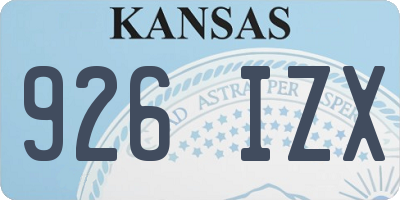 KS license plate 926IZX