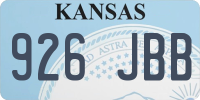 KS license plate 926JBB