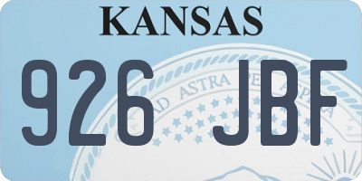 KS license plate 926JBF