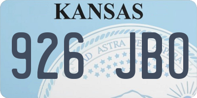 KS license plate 926JBO