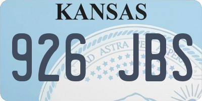 KS license plate 926JBS