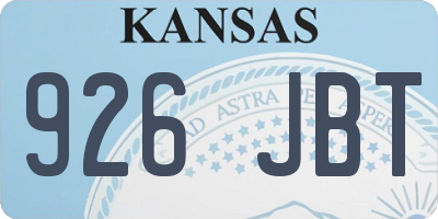 KS license plate 926JBT