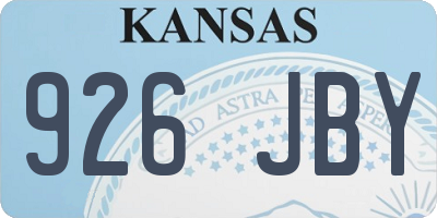 KS license plate 926JBY