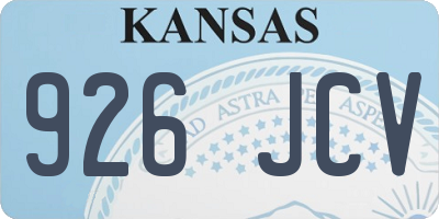 KS license plate 926JCV