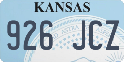 KS license plate 926JCZ
