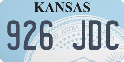 KS license plate 926JDC