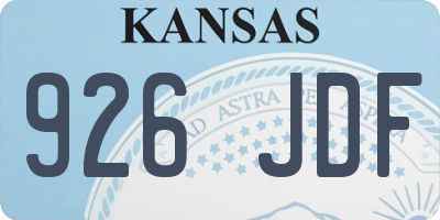 KS license plate 926JDF