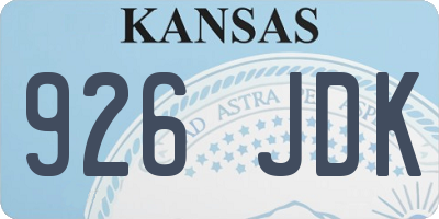 KS license plate 926JDK
