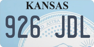 KS license plate 926JDL