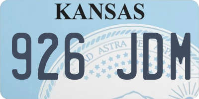 KS license plate 926JDM