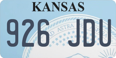 KS license plate 926JDU