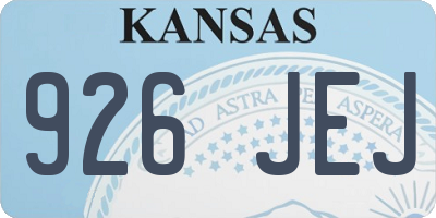 KS license plate 926JEJ