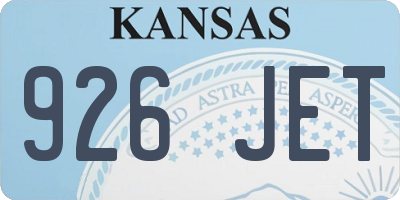 KS license plate 926JET