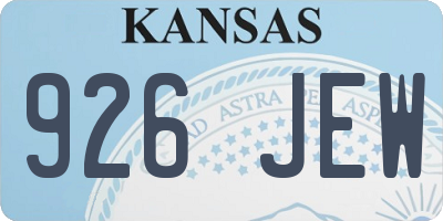 KS license plate 926JEW