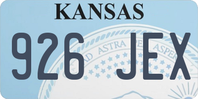 KS license plate 926JEX