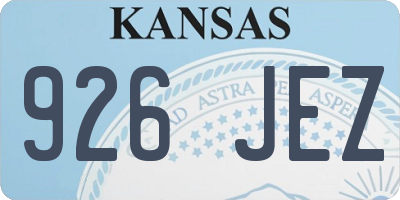 KS license plate 926JEZ