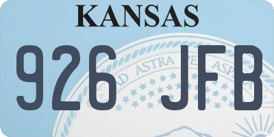 KS license plate 926JFB