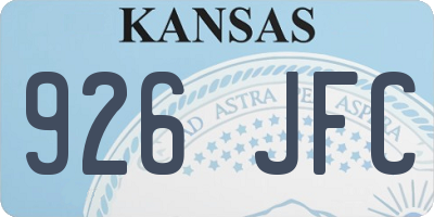 KS license plate 926JFC