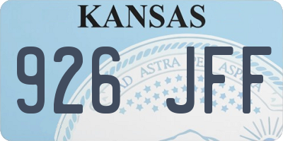 KS license plate 926JFF