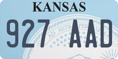 KS license plate 927AAD