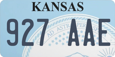 KS license plate 927AAE