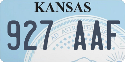 KS license plate 927AAF