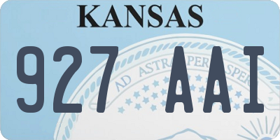 KS license plate 927AAI