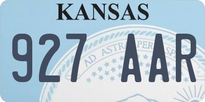 KS license plate 927AAR